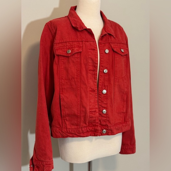 Mango Red Denim Jacket - Picture 5 of 12